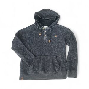 tentree Charcoal Grey Hooded Sweatshirt Henley Hoodie sz S Men’s